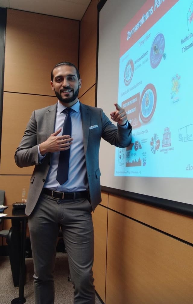 M. Hassouna, fondateur de Marketing Succès, lors d'une présentation client